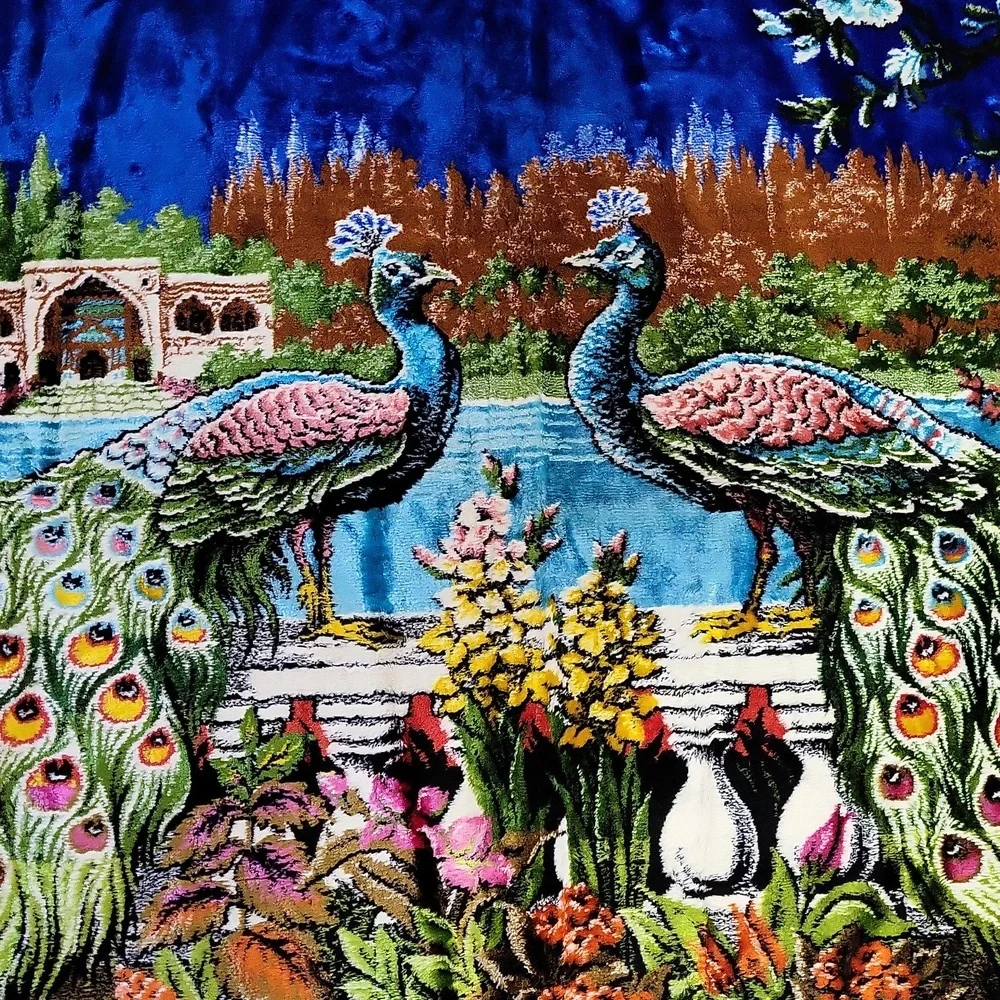 Vintage Tapestry Peacock Vibrant Colors  Lebanon 57inX40in